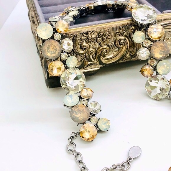 Vintage Crystal Rhinestone Statement Necklace - Picture 8 of 17